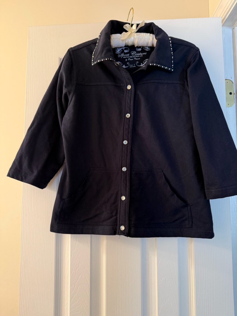 Navy Stud-Trim Jacket